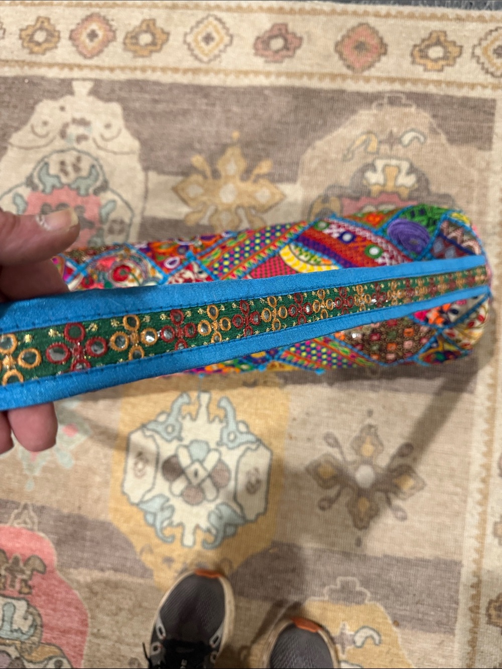 Colorful Bohemian Patchwork Yoga Mat Bag - Multicolor - Picture 3 of 3